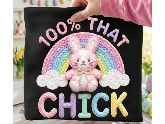 100% That Chick Easter Bunny Yarn Png: A Design Asset with Personality
