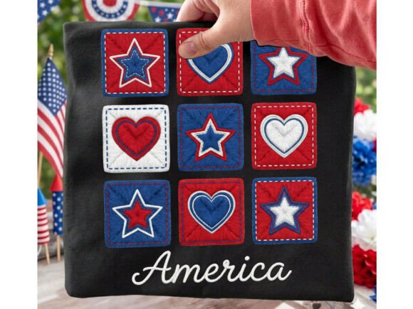 America Quilt Stars Hearts Tshirt Png: A Designer's Guide to Patriotic Charm