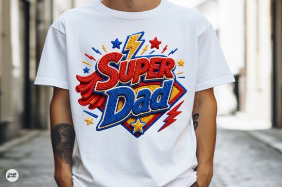 Celebrate Dad with Superhero Dad Faux Embroidery Style