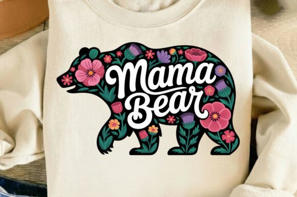 Celebrate Mom with the Mama Bear Floral Mama Mother's Day PNG