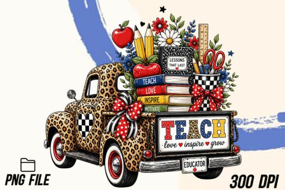 Custom Teacher PNG School Truck PNG: A Creative Asset for Educators
