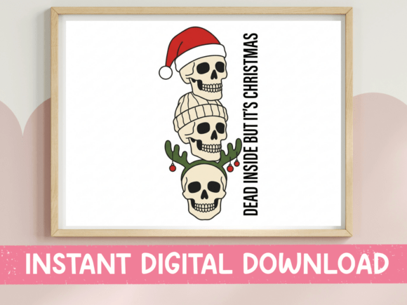 Dead Inside but Its Christmas SVG PNG: Embrace the Skull Energy