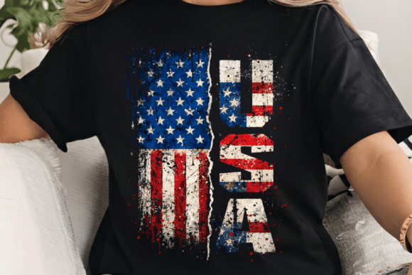 Distressed USA Flag PNG Shirt: A Rugged Patriotic Graphic