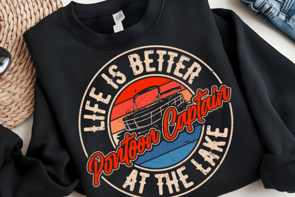 Embrace the Water: The Lake Life Boating Pontoon Captain PNG