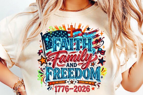 Faith Family Freedom 1776-2026 Shirt PNG: A Design Asset for Milestone Celebrations