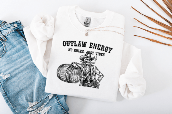 Funny Sarcastic Skeleton Outlaw Energy: A Typeface with Attitude