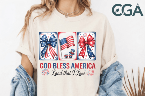 God Bless America Patriotic Bows PNG: A Designer's Asset