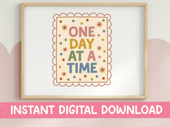 One Day at a Time Retro Quote: A Vintage Vibe for Modern Projects