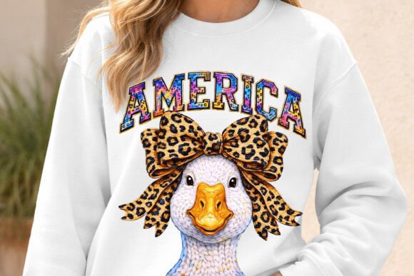 Patriotic Goose Duck with AMERICA PNG: A Quirky Design Asset