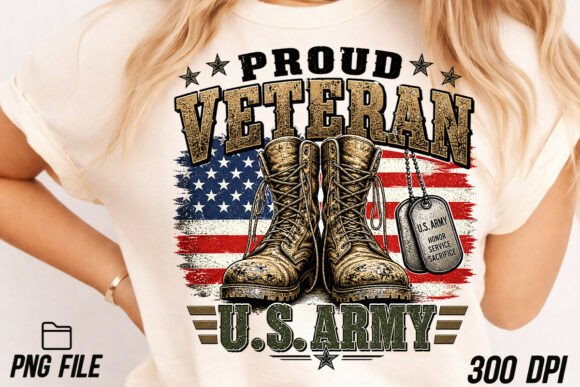 Unleashing Your Creative Vision with the Proud Veteran Png, US Army Sublimation